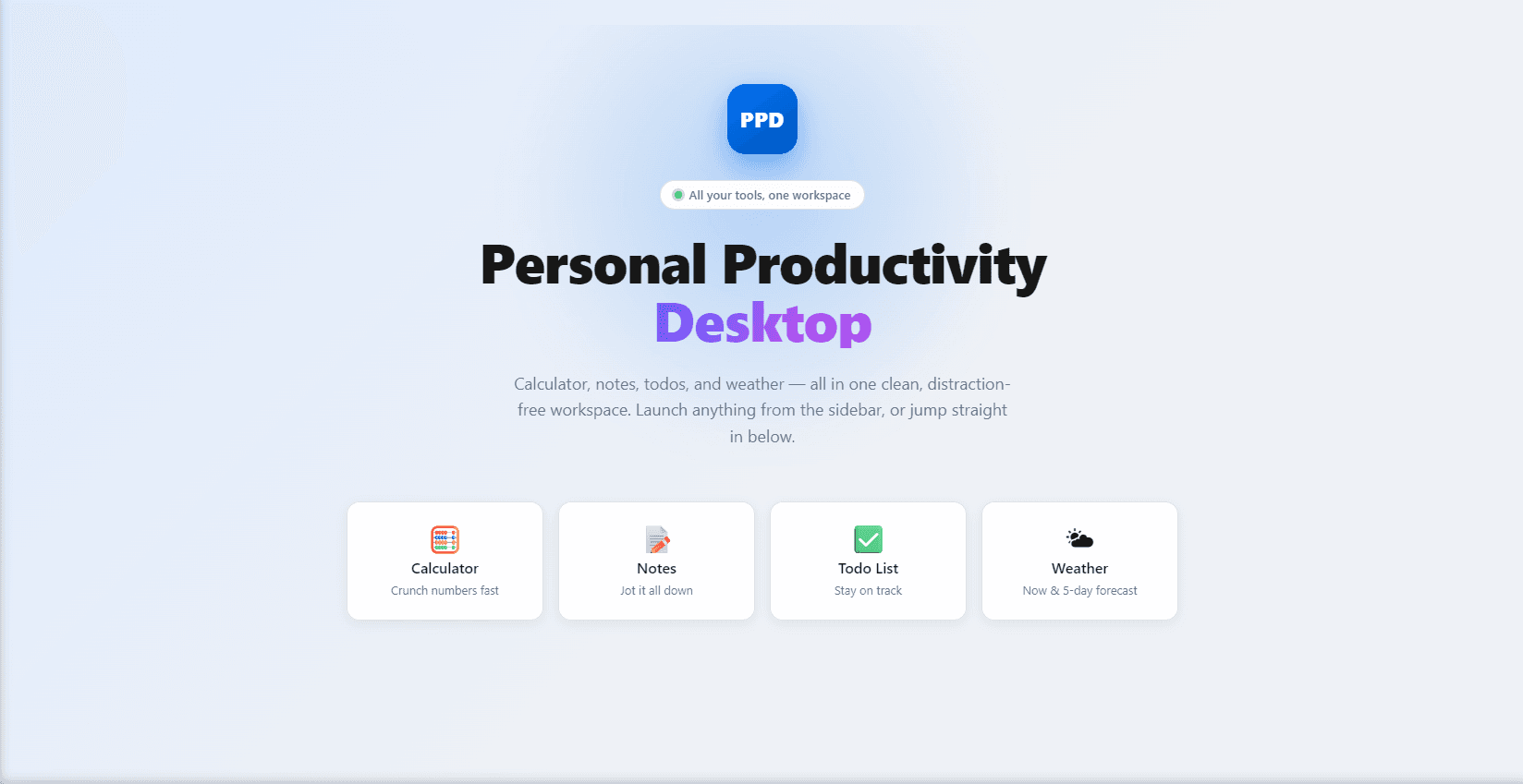 Productivity Desktop screenshot