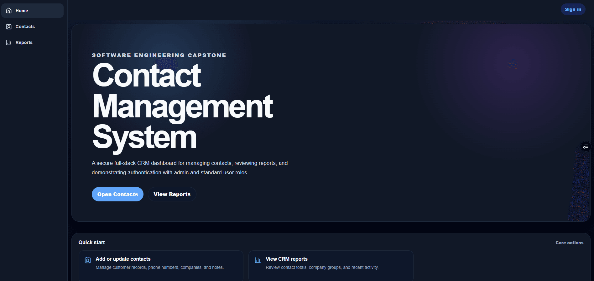 Contact Management System (CMS) screenshot